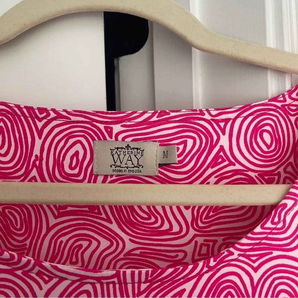 Katherine Way Pink Swirl 3/4 Sleeve Dress - Picture 4 of 4